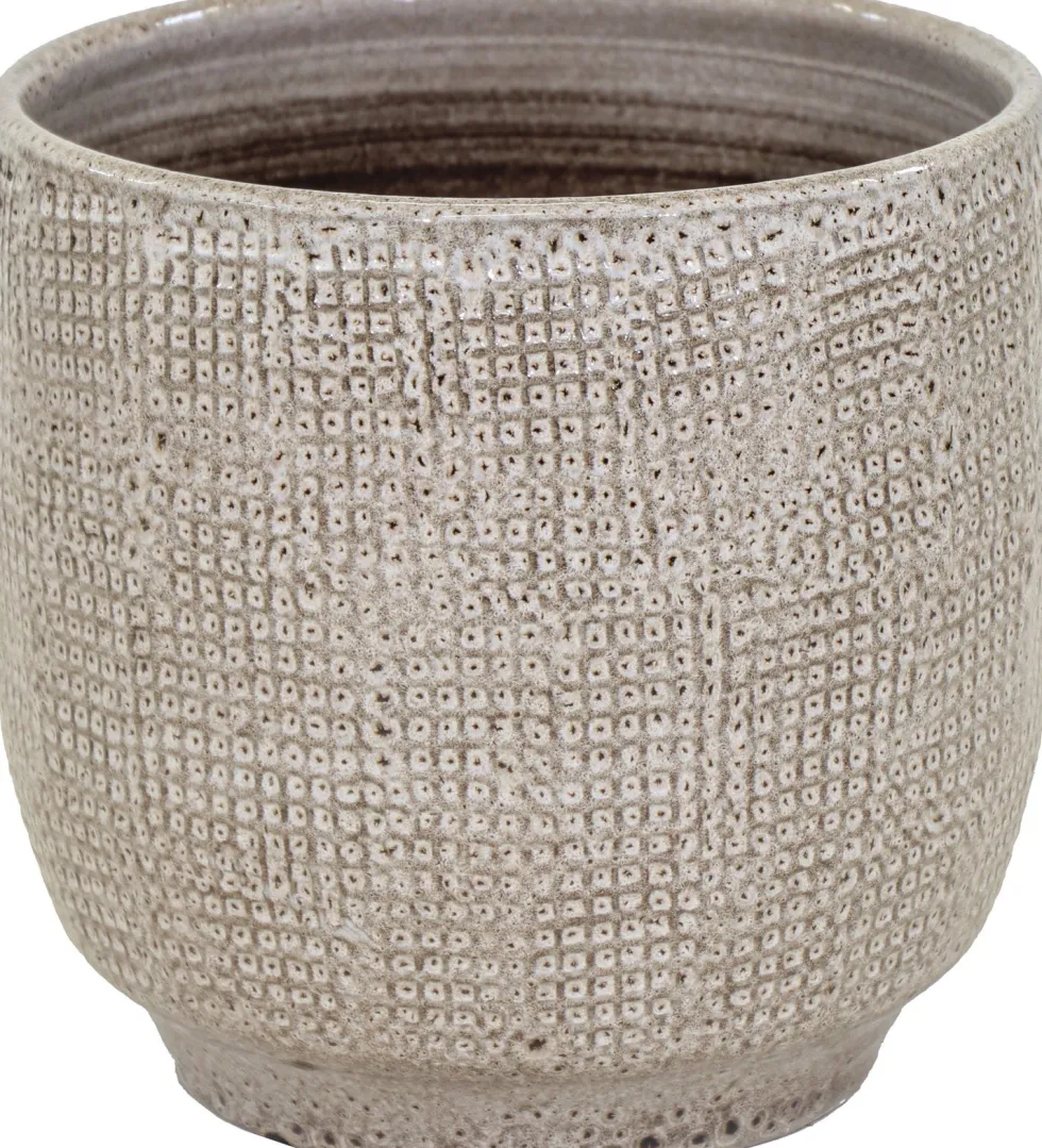 Mega Collections bloempot op voet Bohemian taupe D 40 H 36 cm