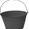 Mega Collections emmer zink met handvat zwart D 23 H 12 cm
