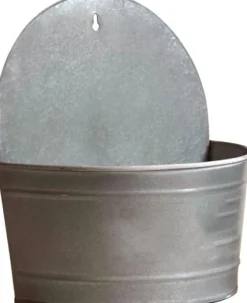 Mega Collections hangpot zink Maan 25 x 15 x 28 cm old look