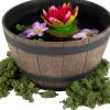 Mega Collections plantenbak Barrel bruin D 33 H 20,5 cm