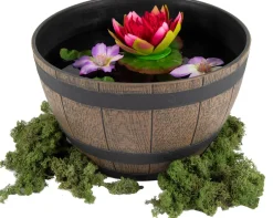 Mega Collections plantenbak Barrel bruin D 33 H 20,5 cm