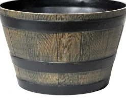Mega Collections plantenbak Barrel bruin D 33 H 20,5 cm