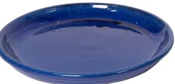 Mega Collections plantenschotel Glazed blauw D 30 H 3,5 cm