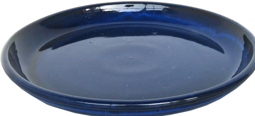 Mega Collections plantenschotel Glazed blauw D 45 H 5,5 cm