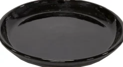 Mega Collections plantenschotel Glazed zwart D 45 H 5,5 cm