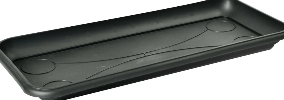 Mega Collections schotel voor balkonbak Linea zwart 76 x 34 x 6 cm