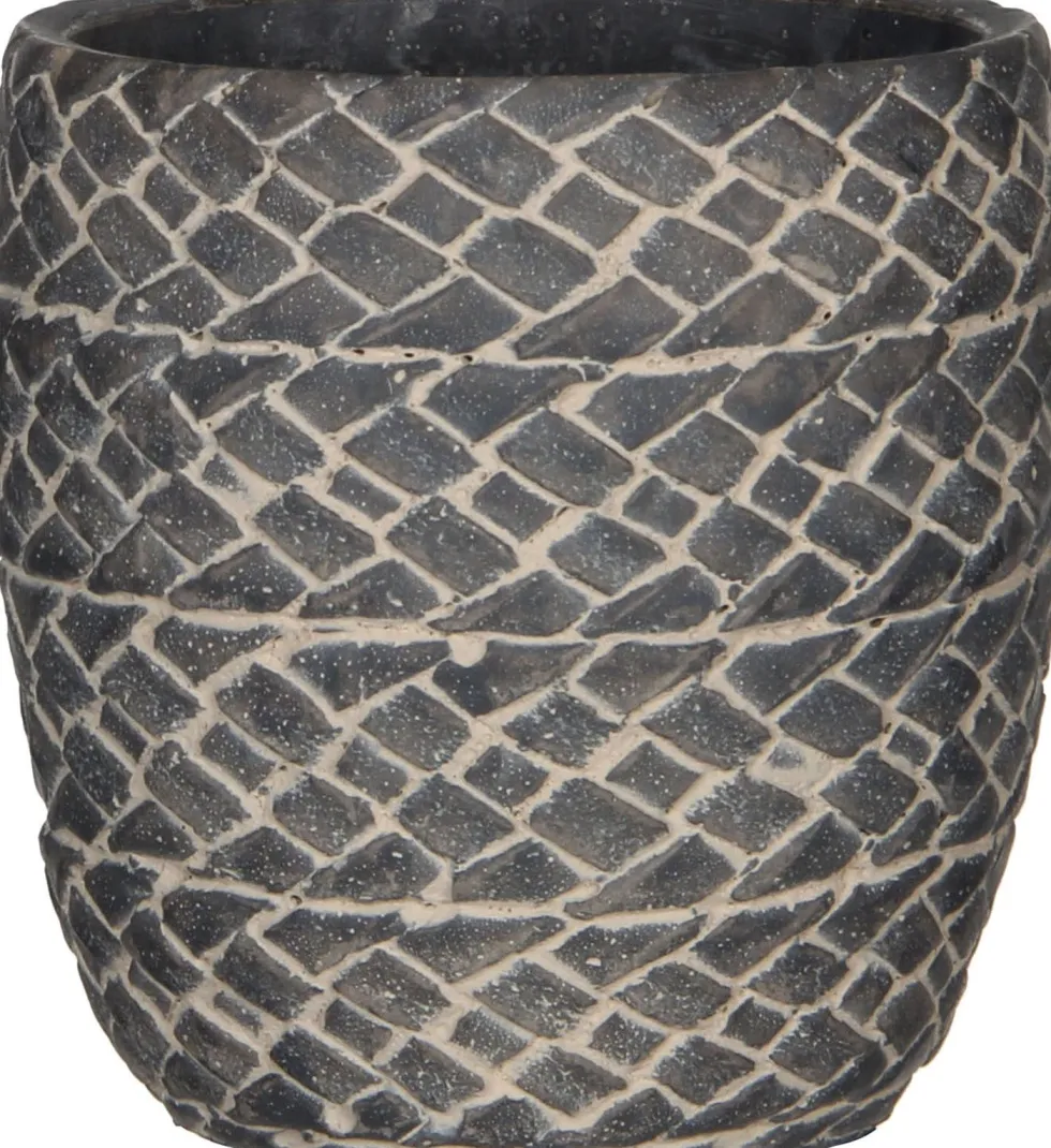 Mica Decorations bloempot Alma grijs D 14 H 14 cm