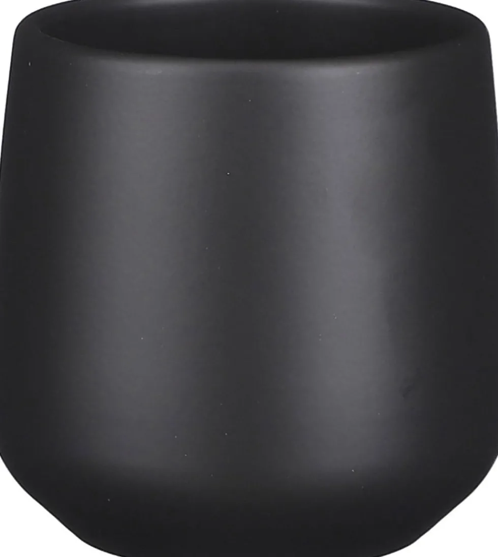 Mica Decorations bloempot Amber donker grijs D 9,5 H 11,5 cm