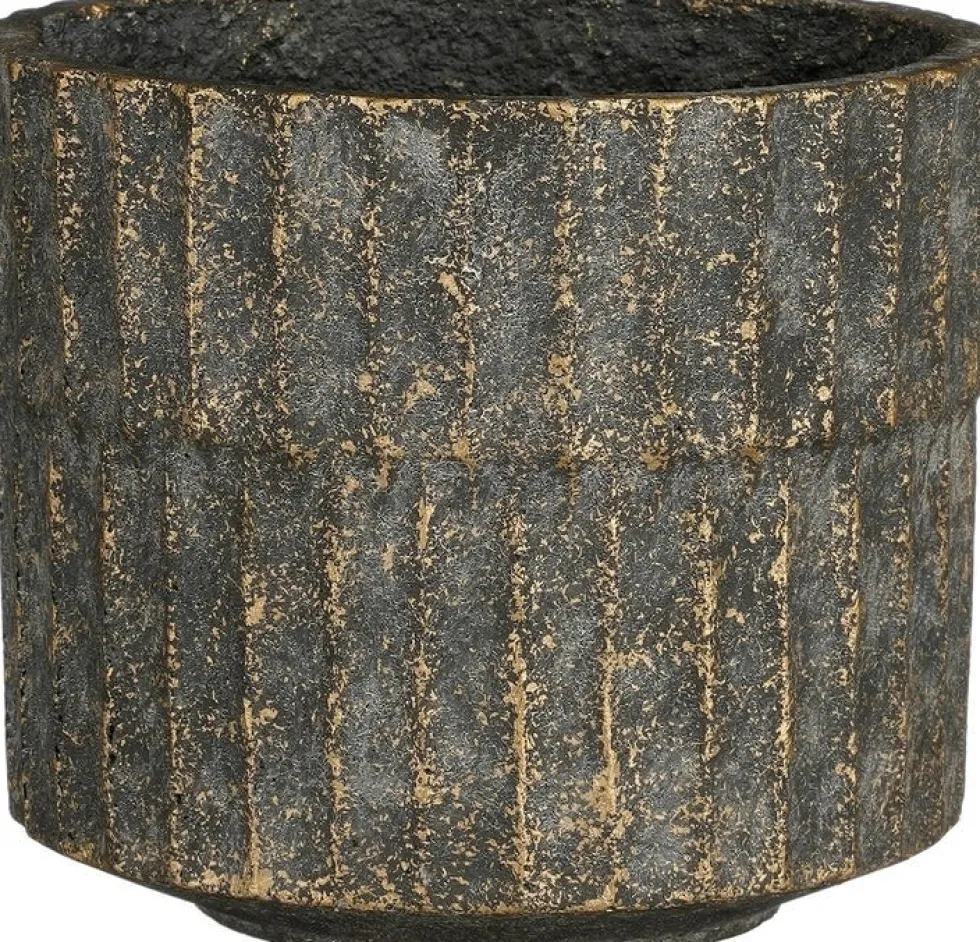 Mica Decorations bloempot Apiro zwart D 17,5 H 15 cm