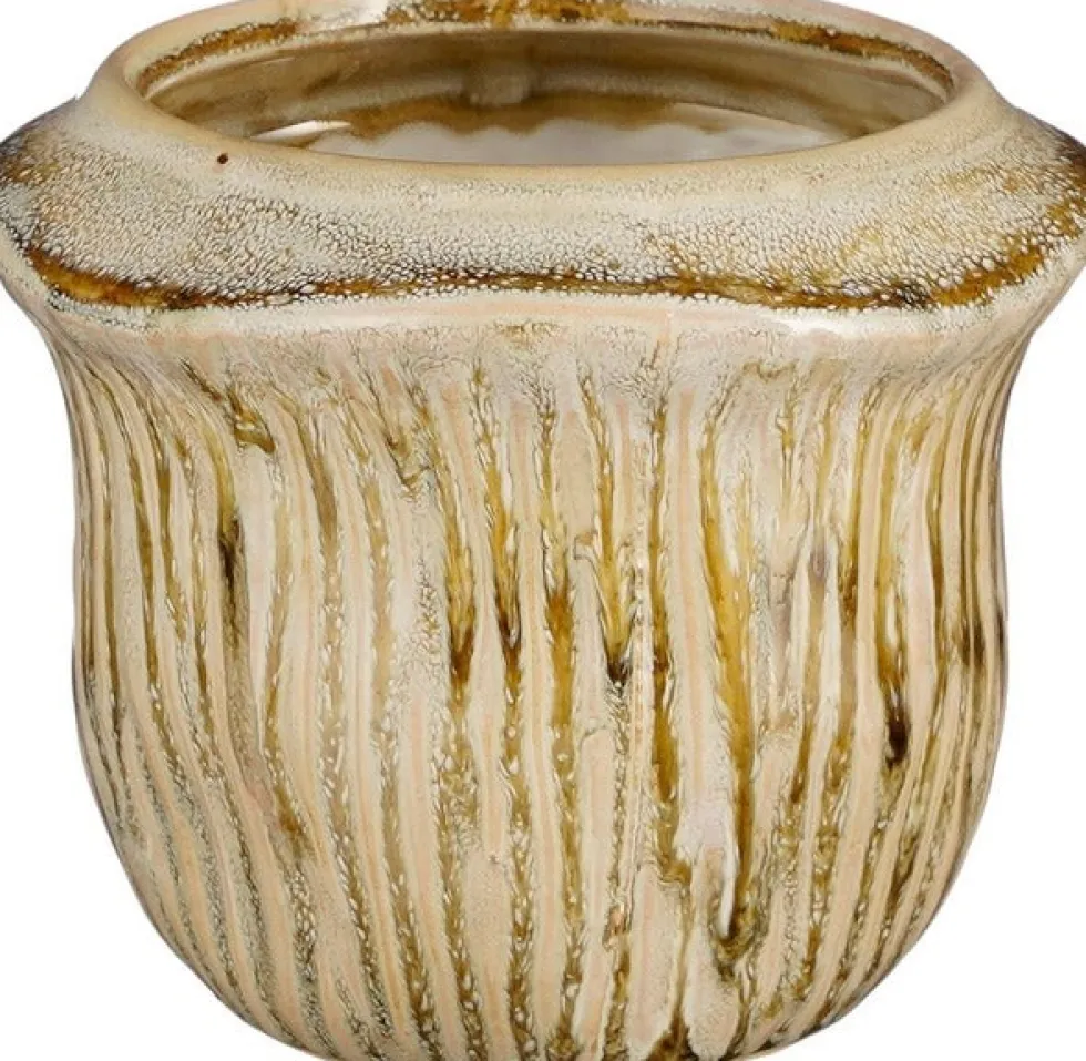 Mica Decorations bloempot Catona beige D 13 H 10,5 cm
