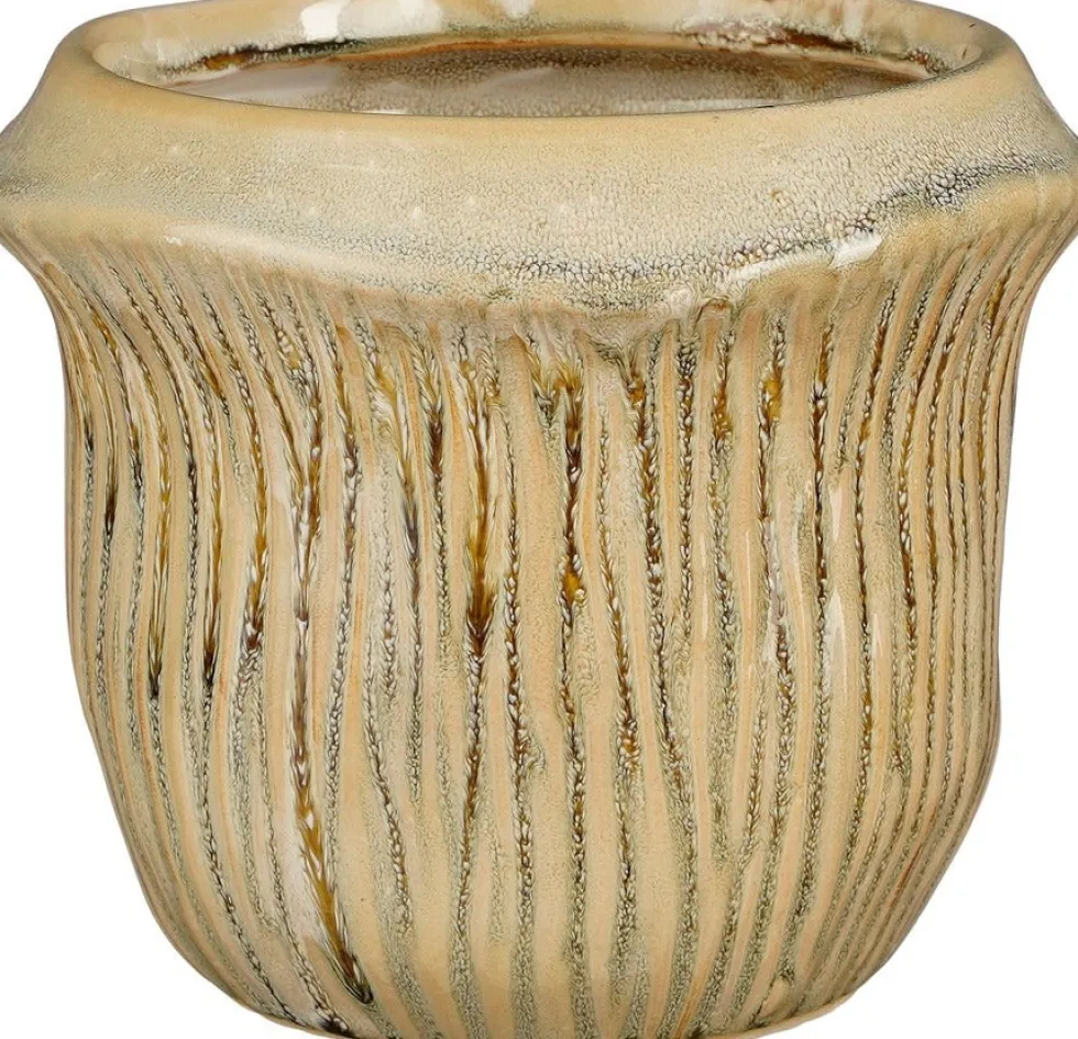 Mica Decorations bloempot Catona beige D 14,5 H 12 cm