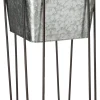 Mica Decorations bloempot Clara zilver / zwart 32 x 32 x 67 cm