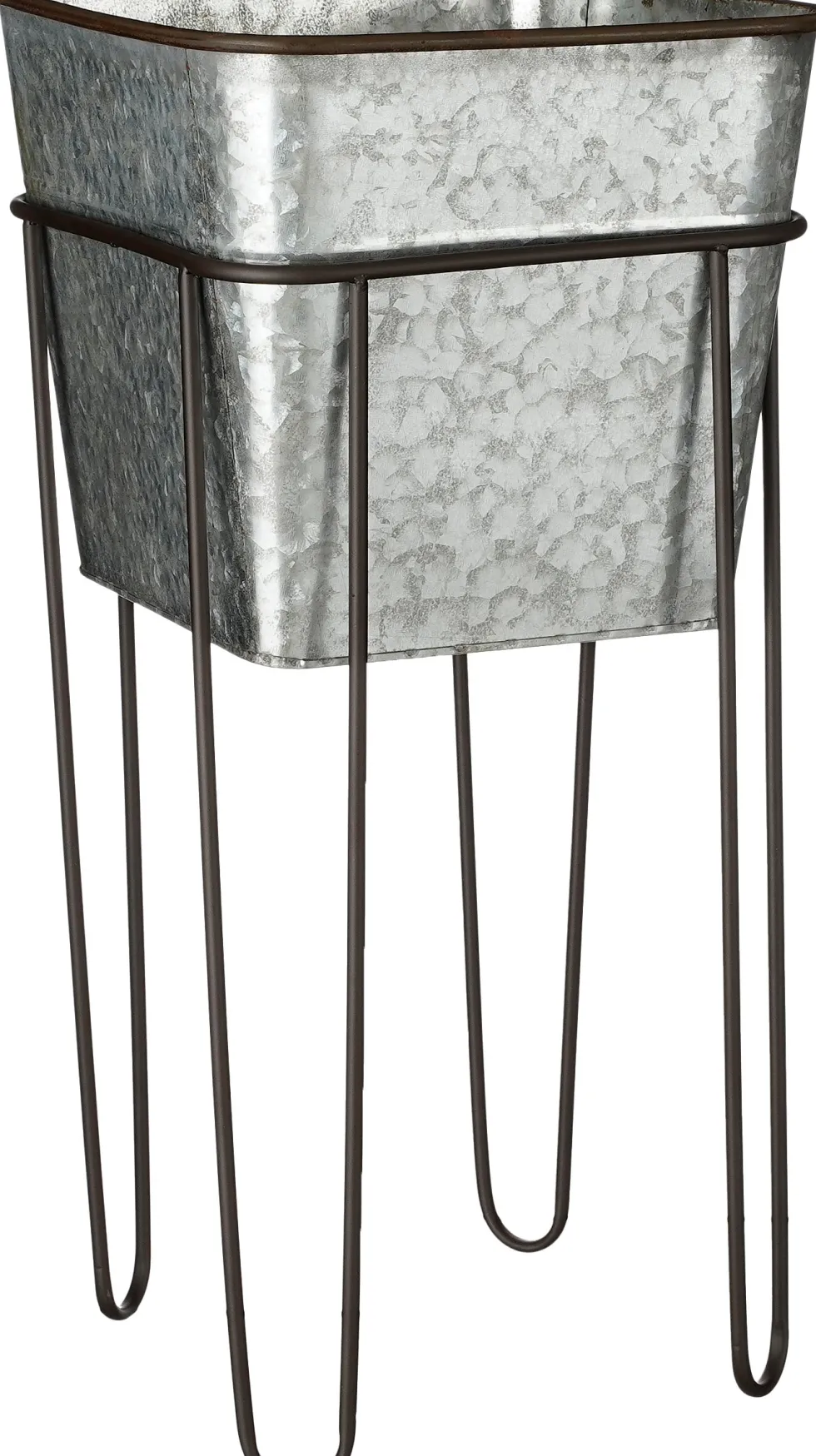 Mica Decorations bloempot Clara zilver / zwart 32 x 32 x 67 cm