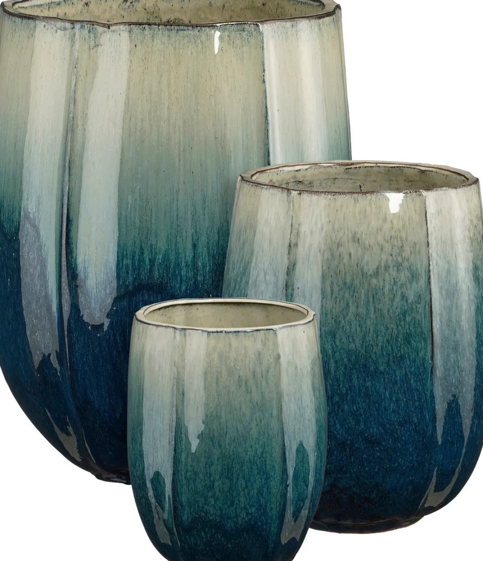 Mica Decorations bloempot Corsica kleurverloop blauw D 44 H 55 cm