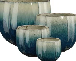 Mica Decorations bloempot Corsica kleurverloop blauw D 47 H 41 cm