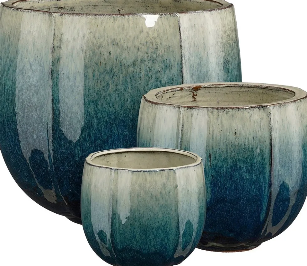 Mica Decorations bloempot Corsica blauw D 21 H 19 cm