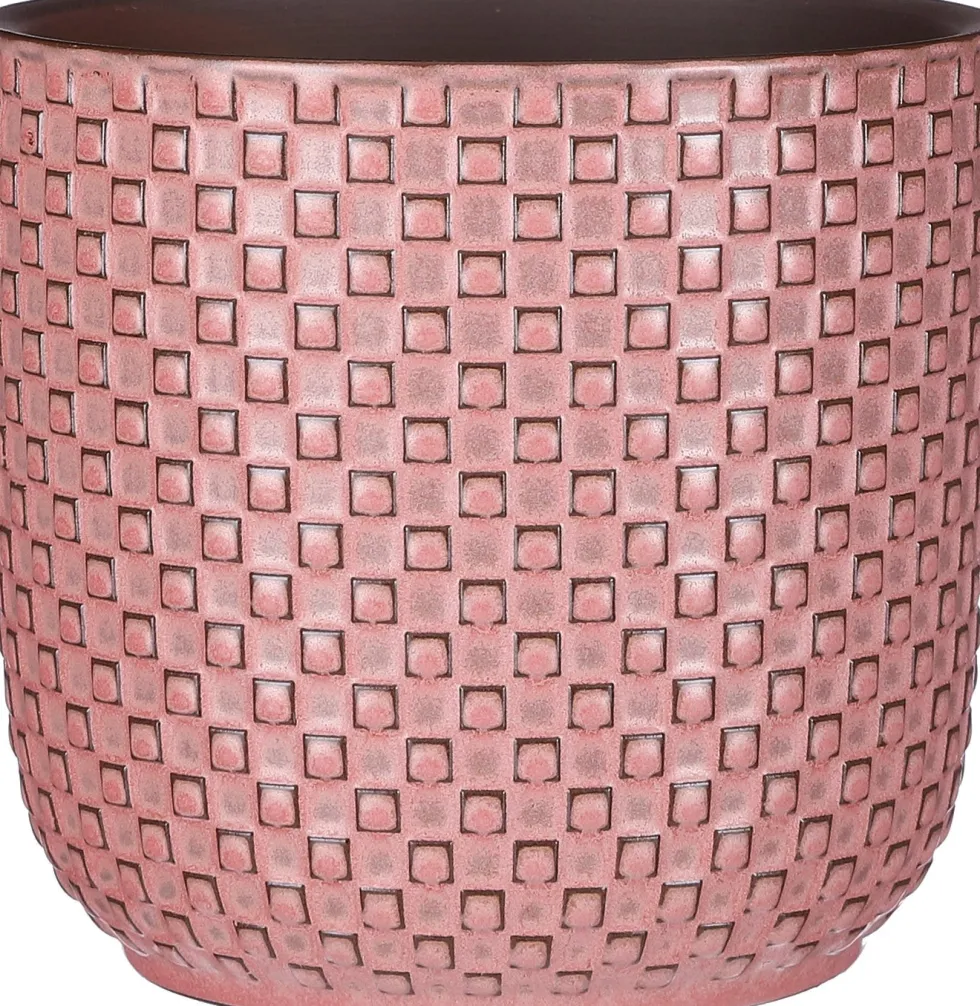 Mica Decorations bloempot Daan roze D 17 H 16 cm