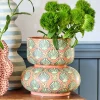 Mica Decorations bloempot Elea oranje D 26 H 25 cm