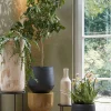 Mica Decorations bloempot Evora zwart D 40 H 39 cm