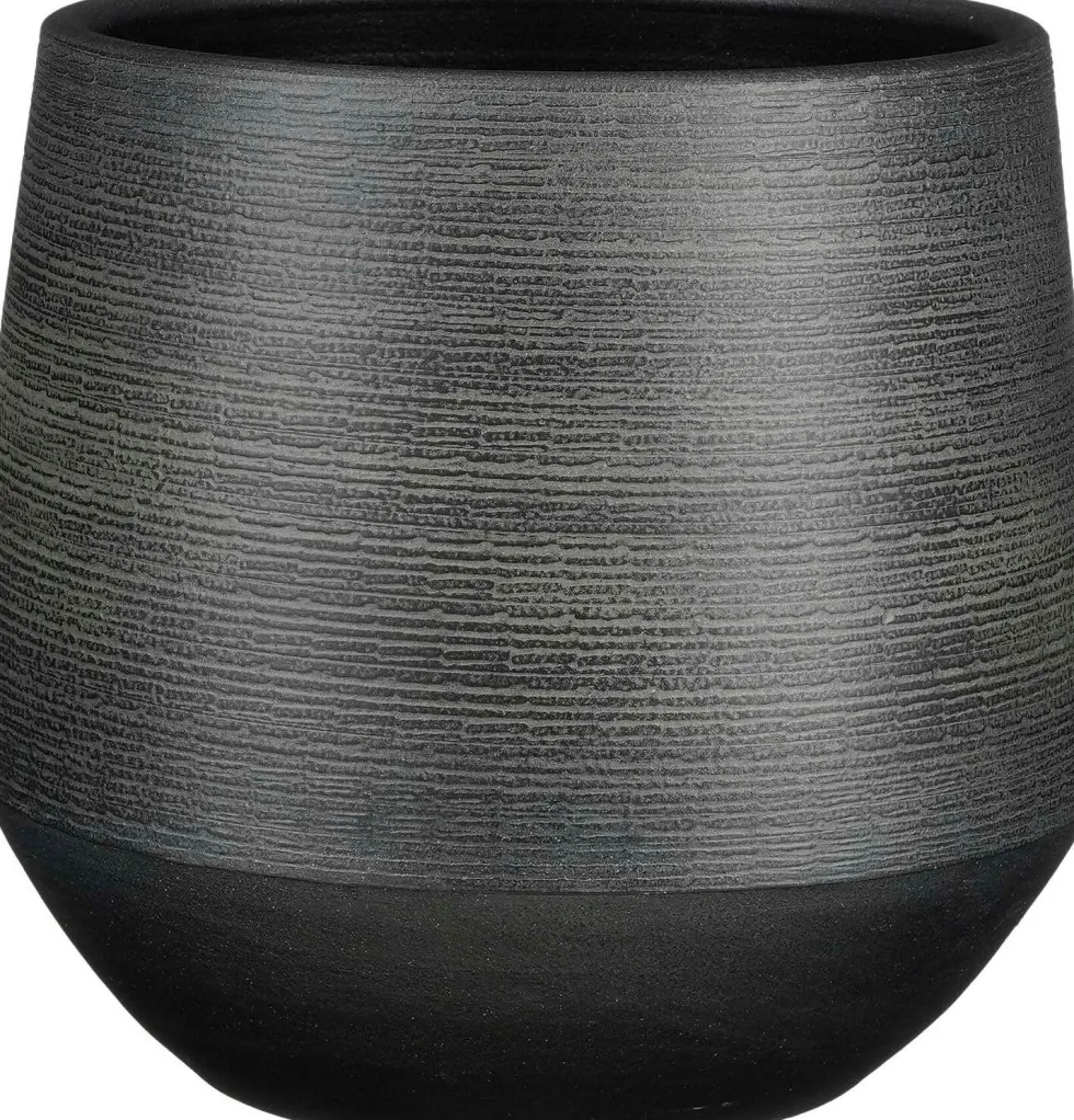 Mica Decorations bloempot Evora zwart D 30 H 28 cm
