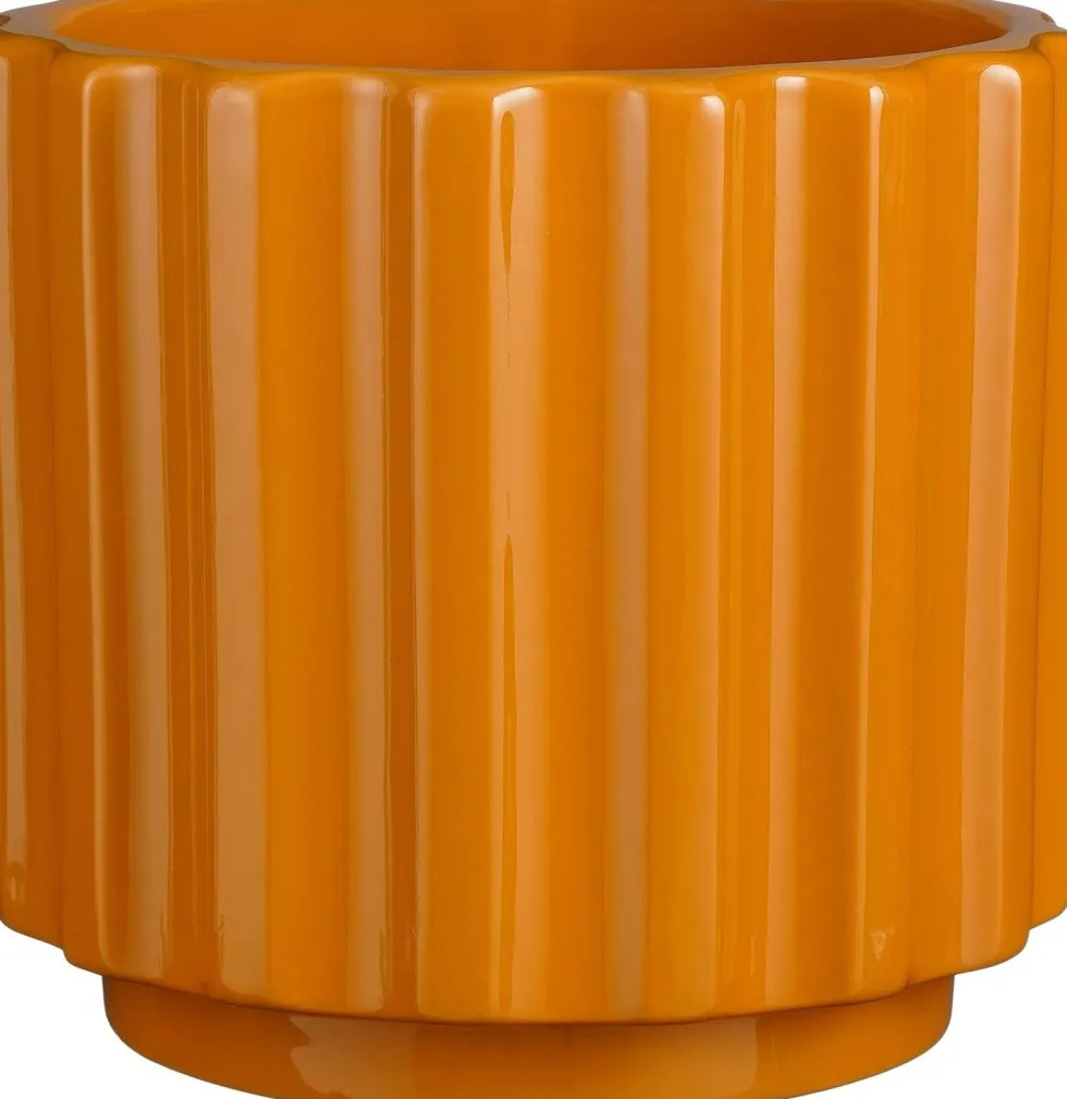Mica Decorations bloempot Gama oranje D 22,5 H 20,5 cm