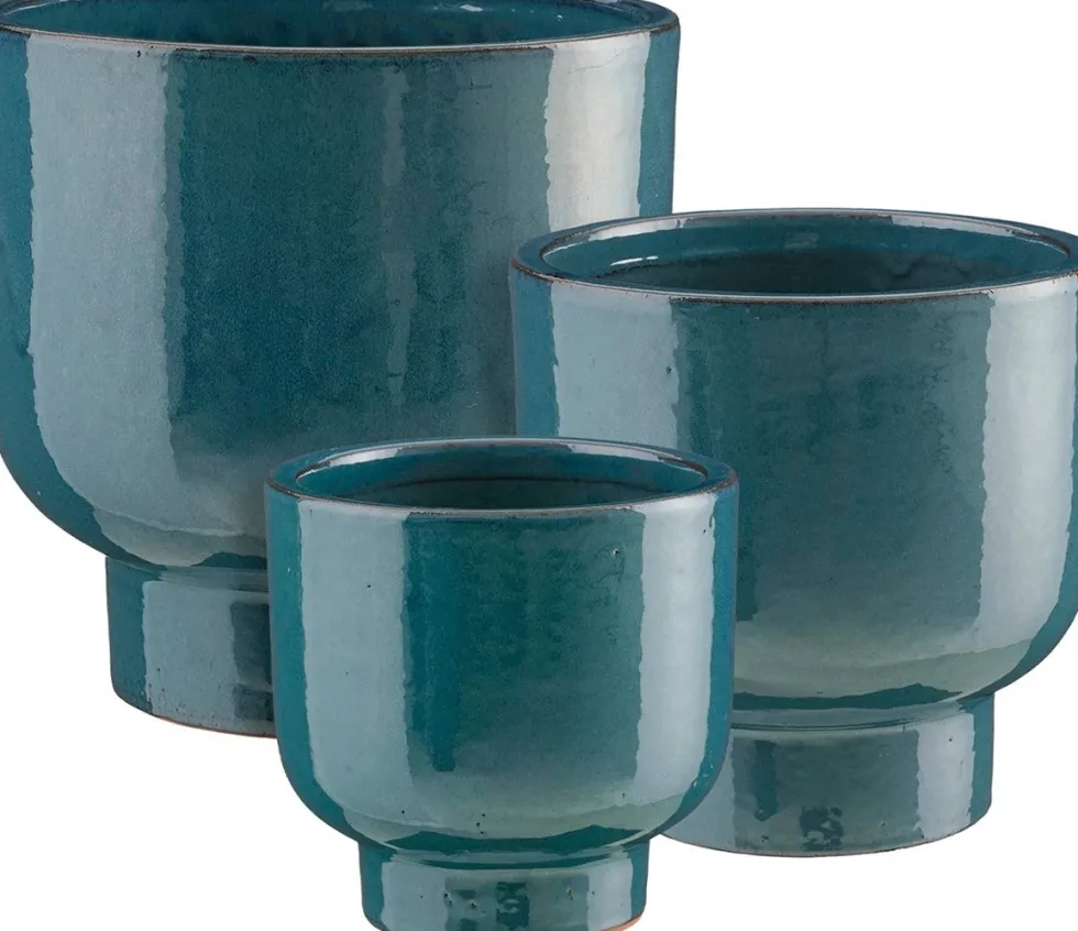 Mica Decorations bloempot Girona blauw D 36 H 35,5 cm