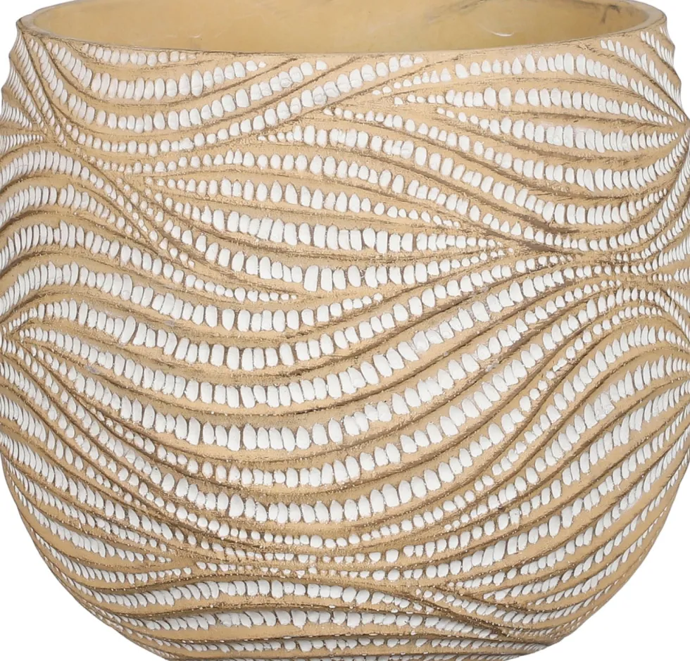 Mica Decorations bloempot Hendrick crème D 17 H 14 cm
