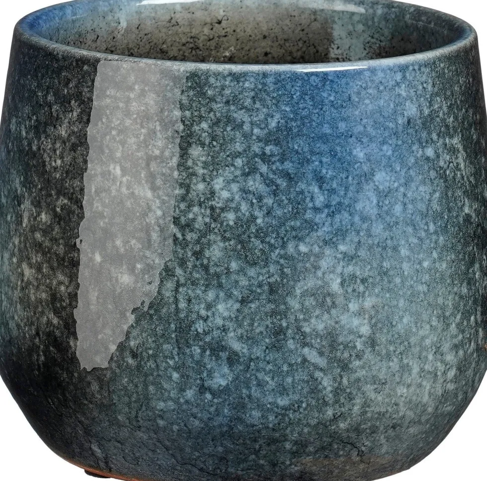 Mica Decorations bloempot Hugo blauw D 17 H 15 cm