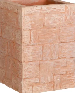 Mica Decorations bloempot Karoo terracotta geblokt 21 x 21 x 30 cm