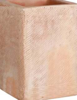 Mica Decorations bloempot Karoo wit / terracotta 21 x 21 x 30 cm