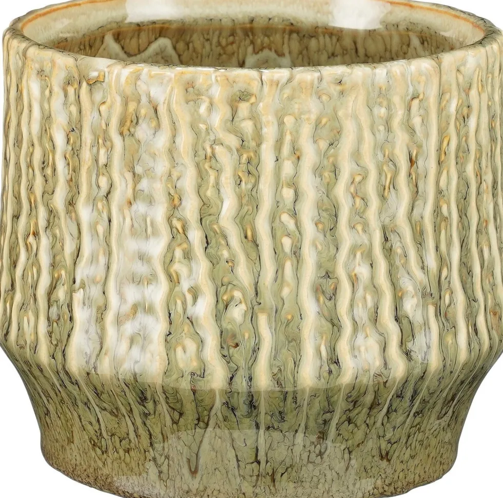 Mica Decorations bloempot Lanny groen D 15,5 H 13 cm