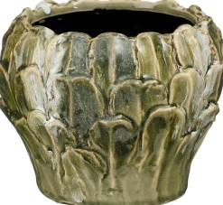 Mica Decorations bloempot Leaf groen D 15 H 11,5 cm
