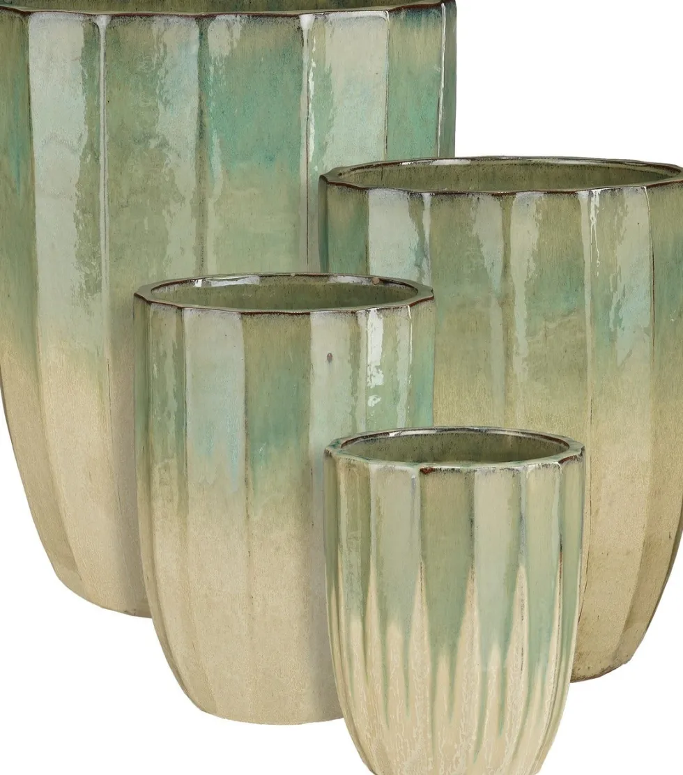 Mica Decorations bloempot Levante kleurverloop groen D 36,5 H 50,5 cm