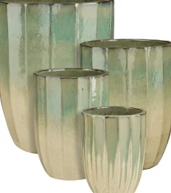 Mica Decorations bloempot Levante kleurverloop groen D 30 H 39 cm