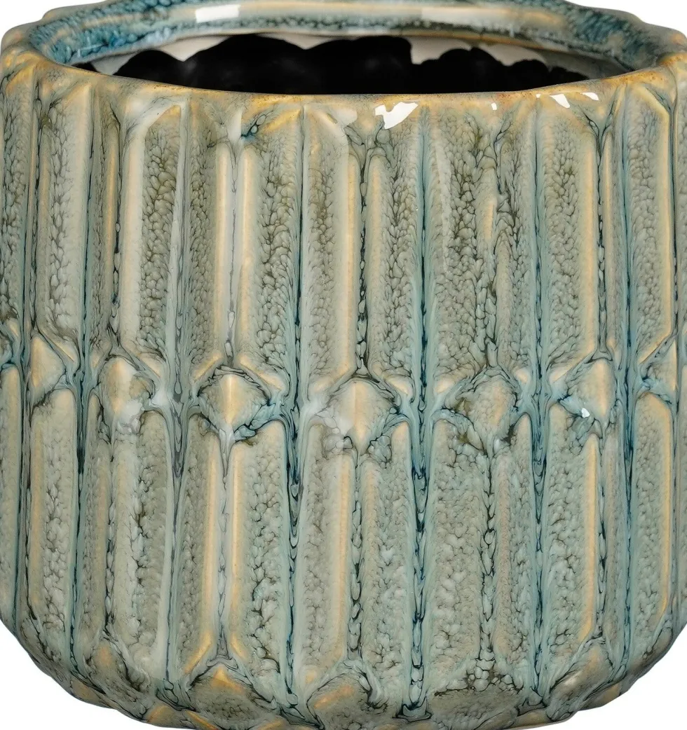 Mica Decorations bloempot Lionel blauw D 11,5 H 10,5 cm