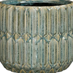 Mica Decorations bloempot Lionel blauw D 17,5 H 15,5 cm