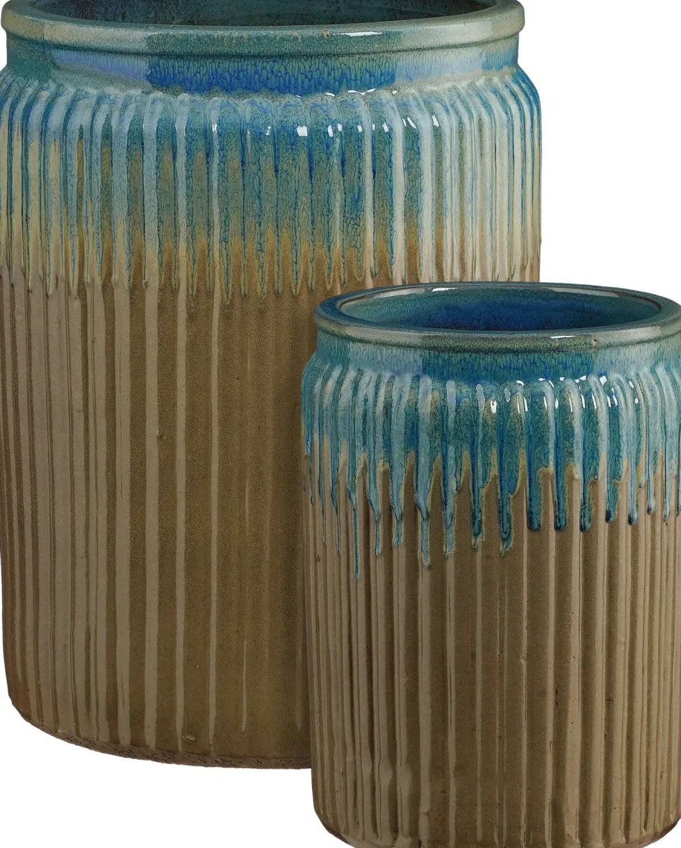 Mica Decorations bloempot Lugano bruin D 29 H 40 cm