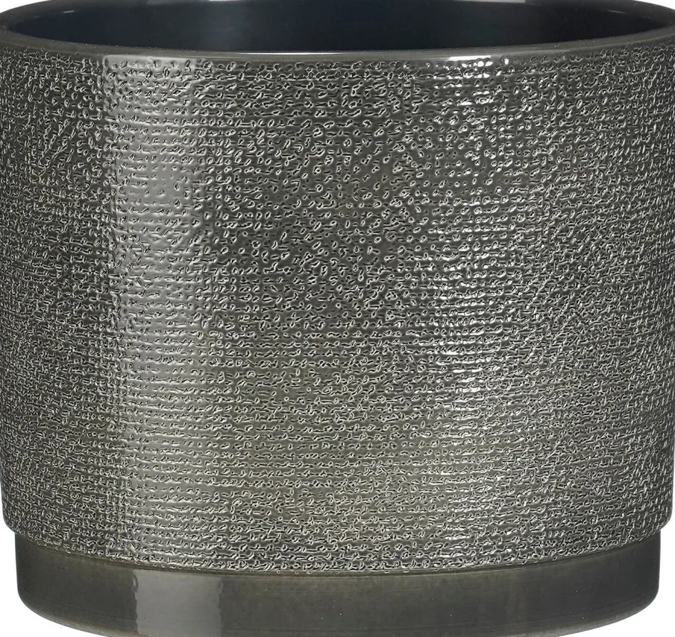 Mica Decorations bloempot Maxim antraciet D 17 H 15 cm