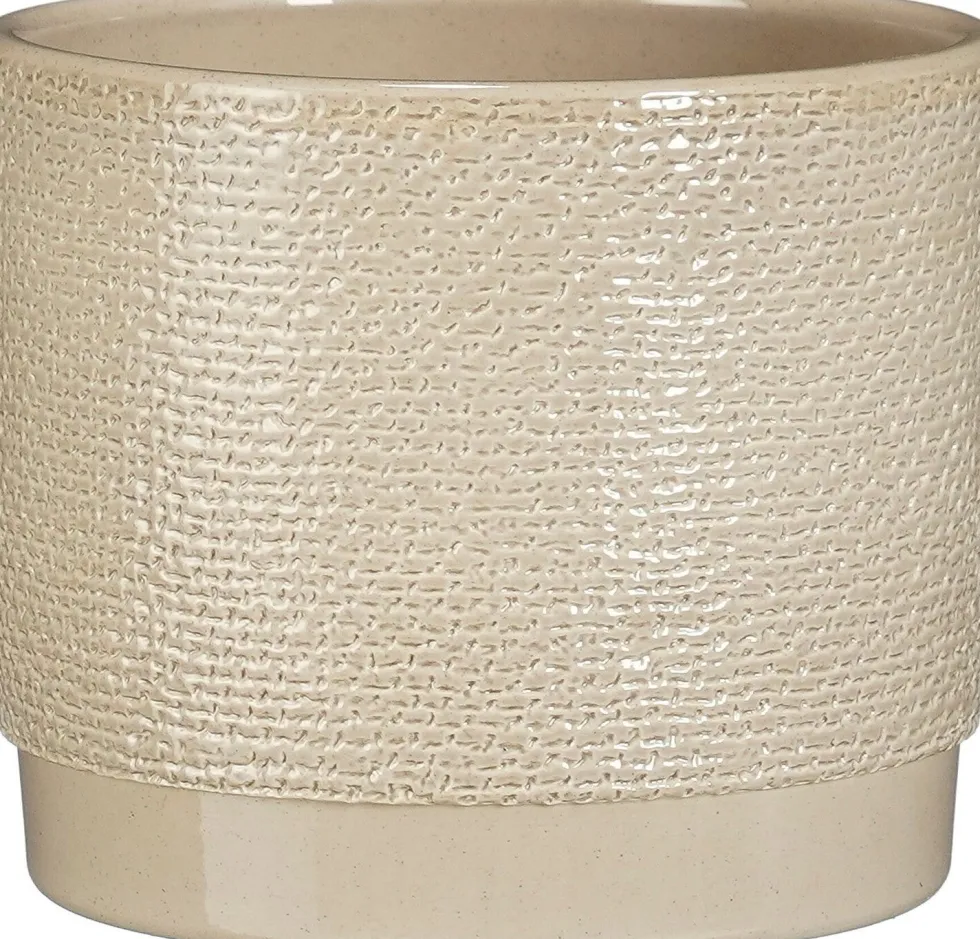 Mica Decorations bloempot Maxim beige D 11,5 H 10,5 cm