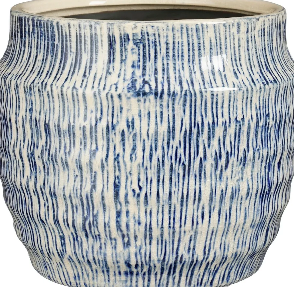 Mica Decorations bloempot Martha blauw D 17 H 15,5 cm