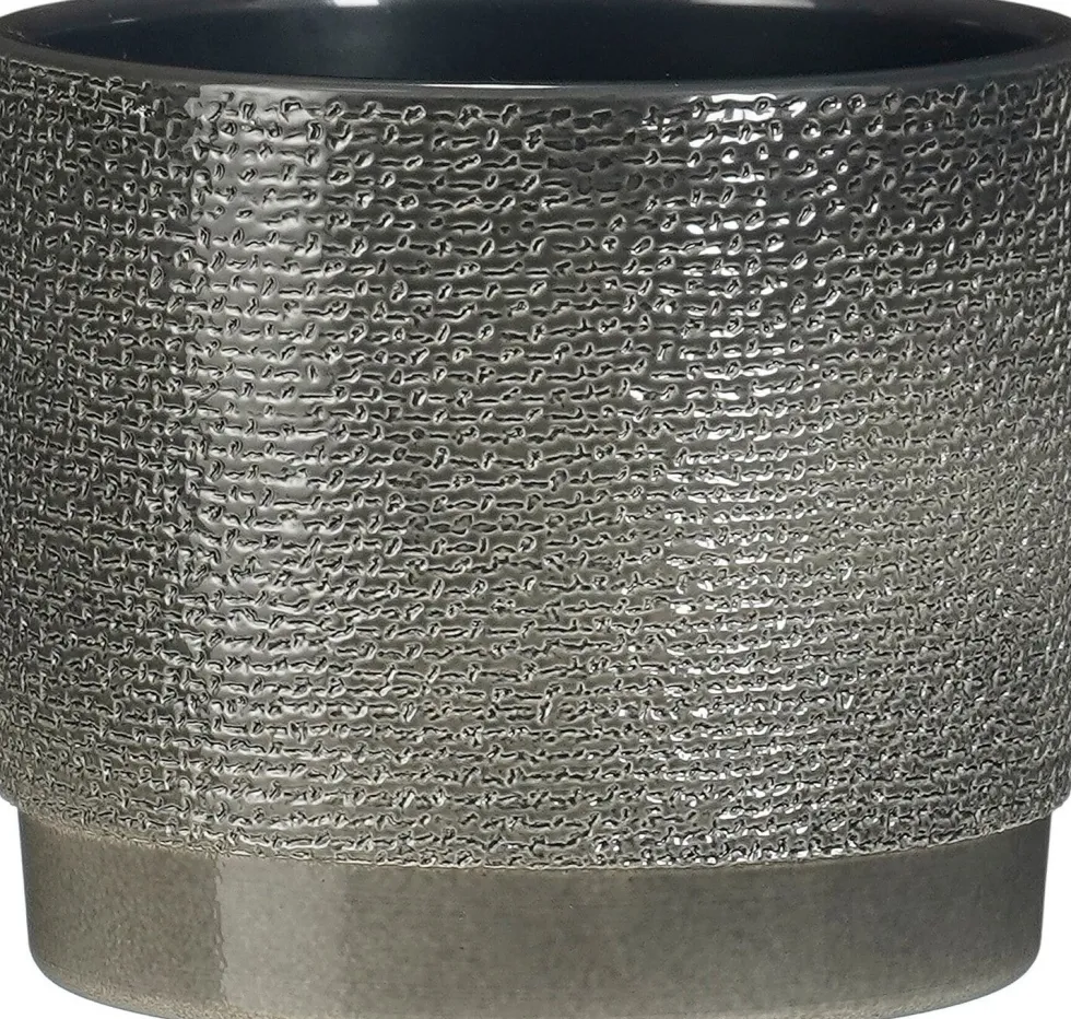Mica Decorations bloempot Maxim antraciet D 11,5 H 10,5 cm