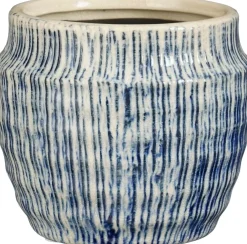 Mica Decorations bloempot Martha blauw D 11 H 10 cm