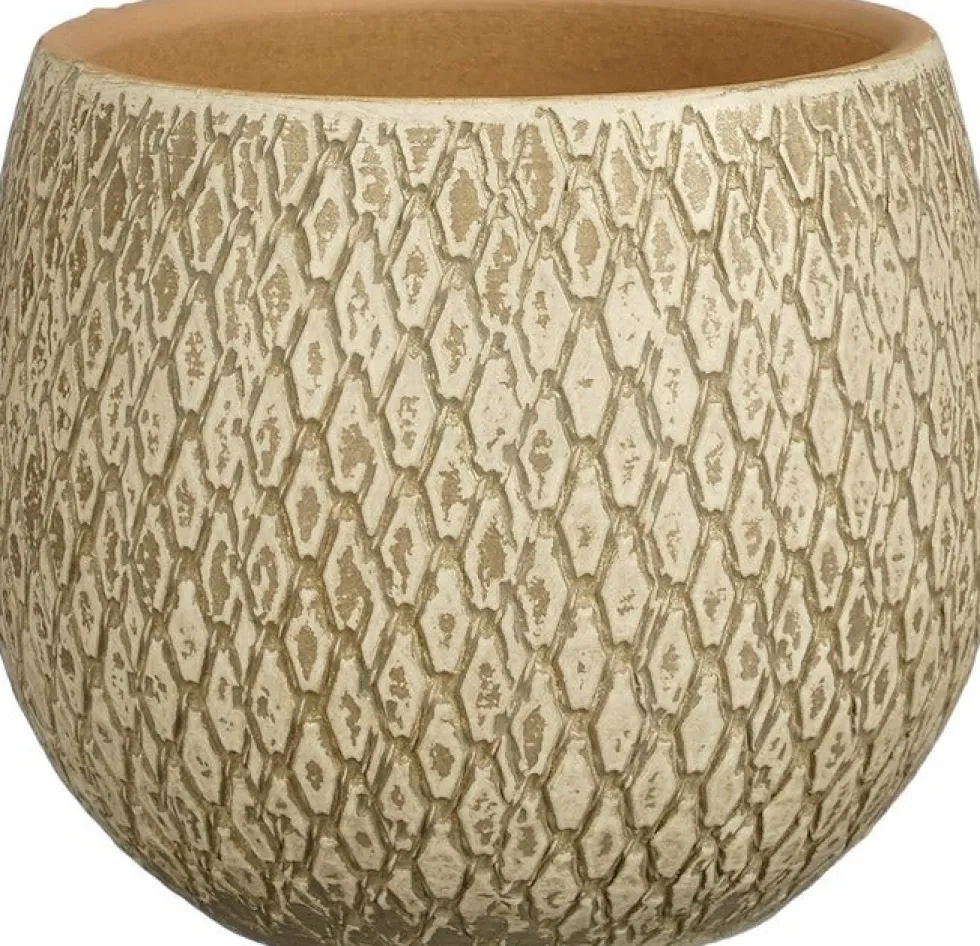 Mica Decorations bloempot Madeira crème D 18 H 18 cm