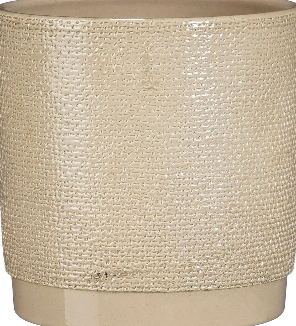 Mica Decorations bloempot Maxim beige D 13 H 13,5 cm
