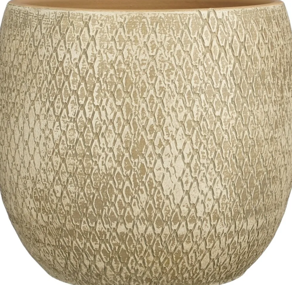Mica Decorations bloempot Madeira crème D 28 H 28 cm