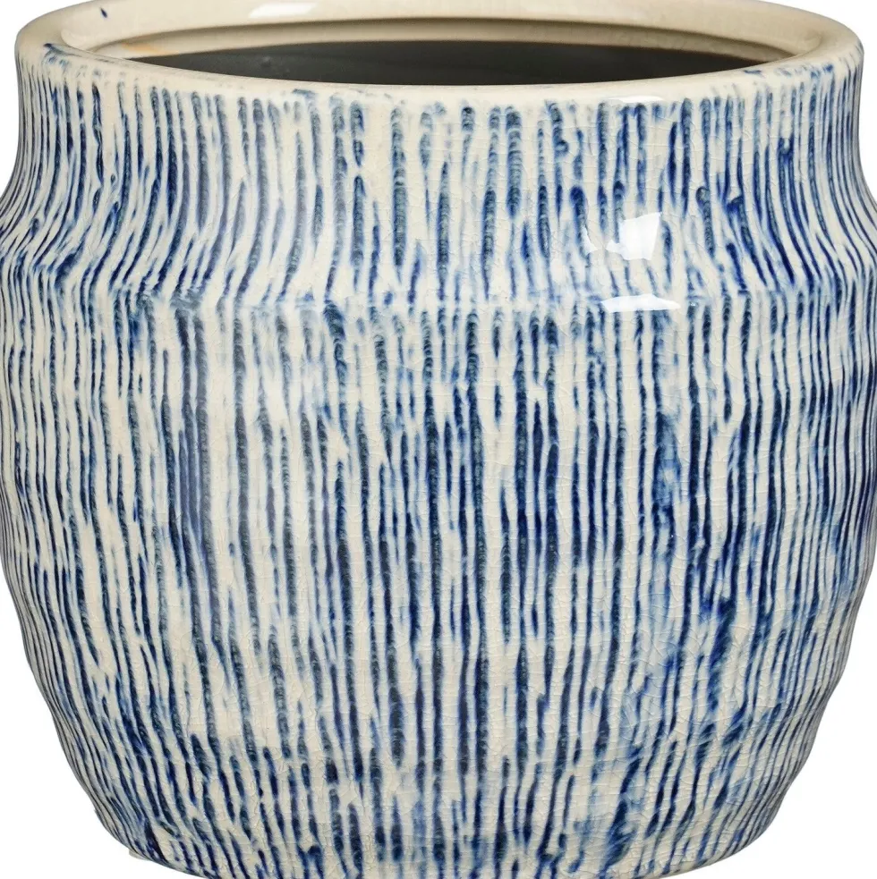 Mica Decorations bloempot Martha blauw D 14,5 H 13 cm