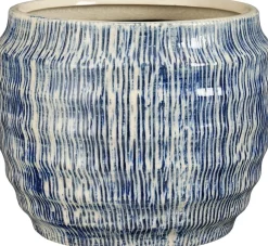 Mica Decorations bloempot Martha blauw D 19 H 15,5 cm