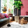 Mica Decorations bloempot met schotel Clint roze D 20 H 20 cm