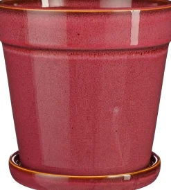 Mica Decorations bloempot met schotel Clint roze D 20 H 20 cm