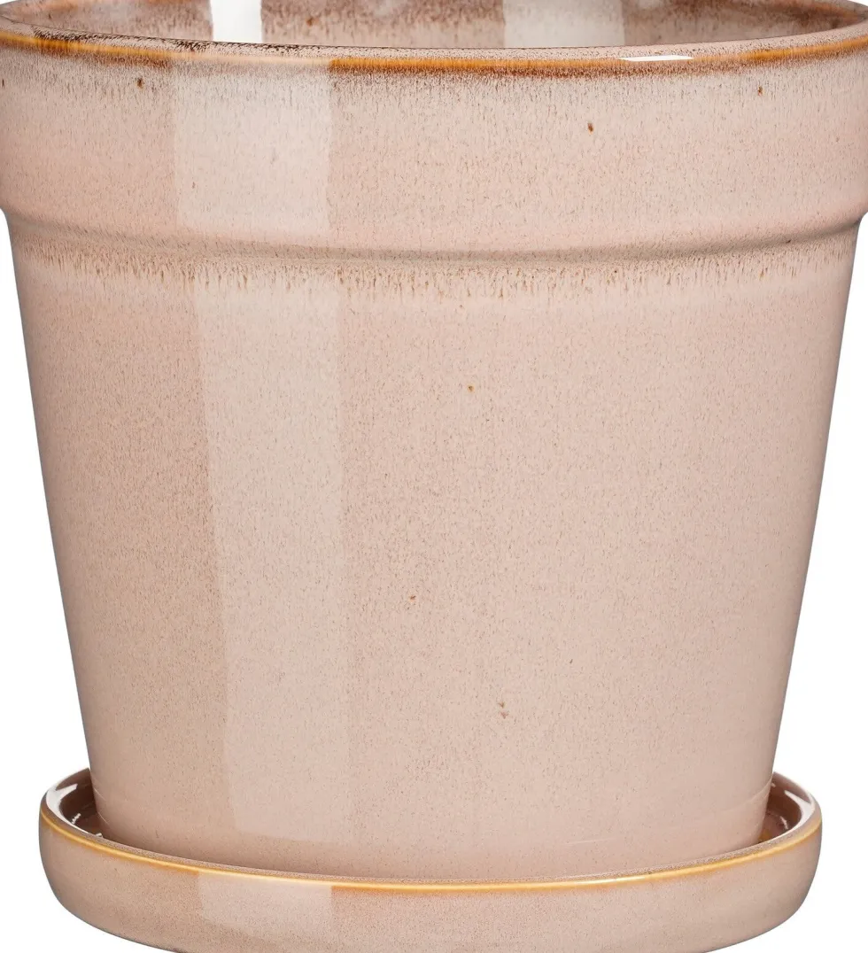 Mica Decorations bloempot met schotel Clint roze D 20 H 20 cm